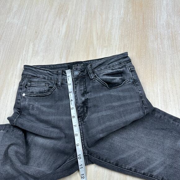 Judy Blue Gray Skinny Fit Mid Rise Capri Casual Cropped Ankle Denim Jeans 26 - Picture 6 of 16
